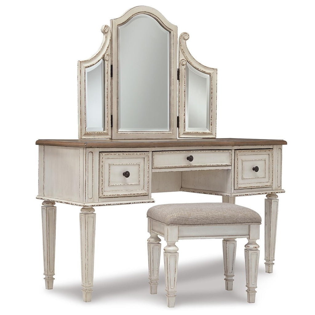 Realyn Youth Vanity and Mirror With Stool
