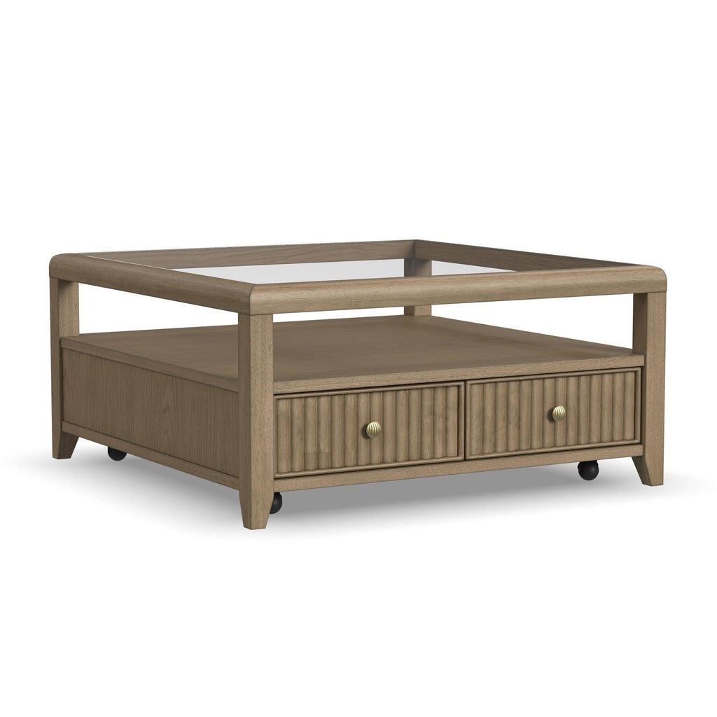 Reed Square Coffee Table With Casters by Flexsteel
