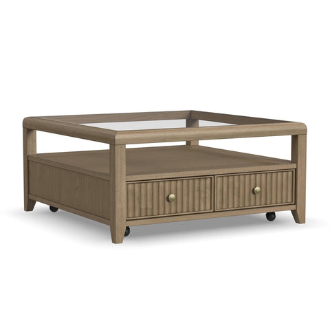 Reed Square Coffee Table With Casters by Flexsteel