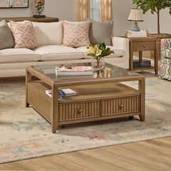 Reed Square Coffee Table With Casters by Flexsteel
