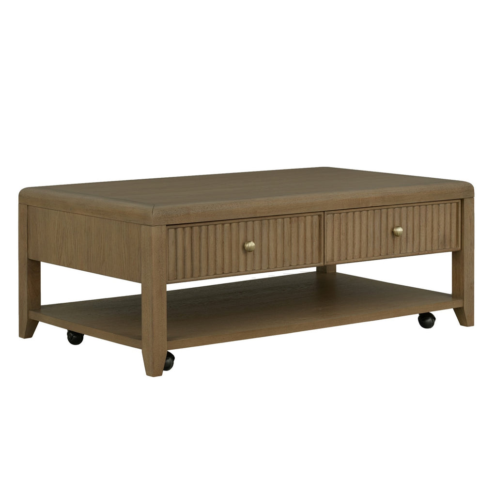 Reed Rectangular Coffee Table With Casters by Flexsteel