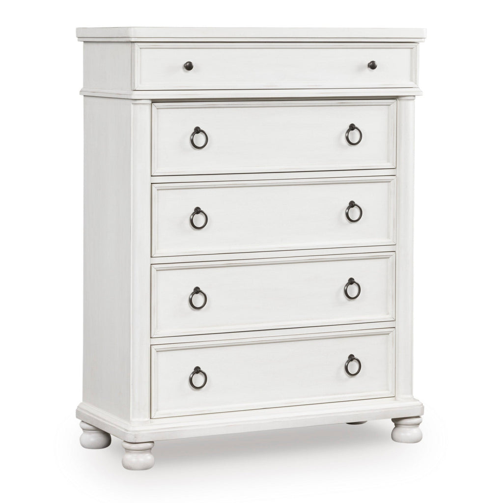 Rowlenstown 5-Drawer Chest in White