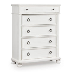 Rowlenstown 5-Drawer Chest in White