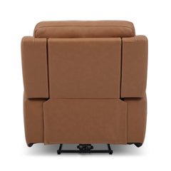 Sawyer Leather Power Recliner with Power Headrest & Lumbar in Harvest by Flexsteel