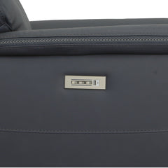 Sawyer Leather Power Recliner with Power Headrest & Lumbar in Marine by Flexsteel