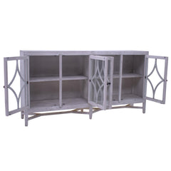 Selena 4-Door Console with Glass Panels by Vintage Furniture