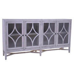 Selena 4-Door Console with Glass Panels by Vintage Furniture
