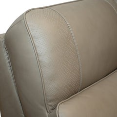 Sense Leather Power Loveseat in Greige with Console, Power Headrest, Lumbar & Pulse by Flexsteel