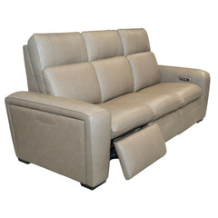 Sense Leather Power Sofa in Greige with Power Headrest, Lumbar & Pulse by Flexsteel