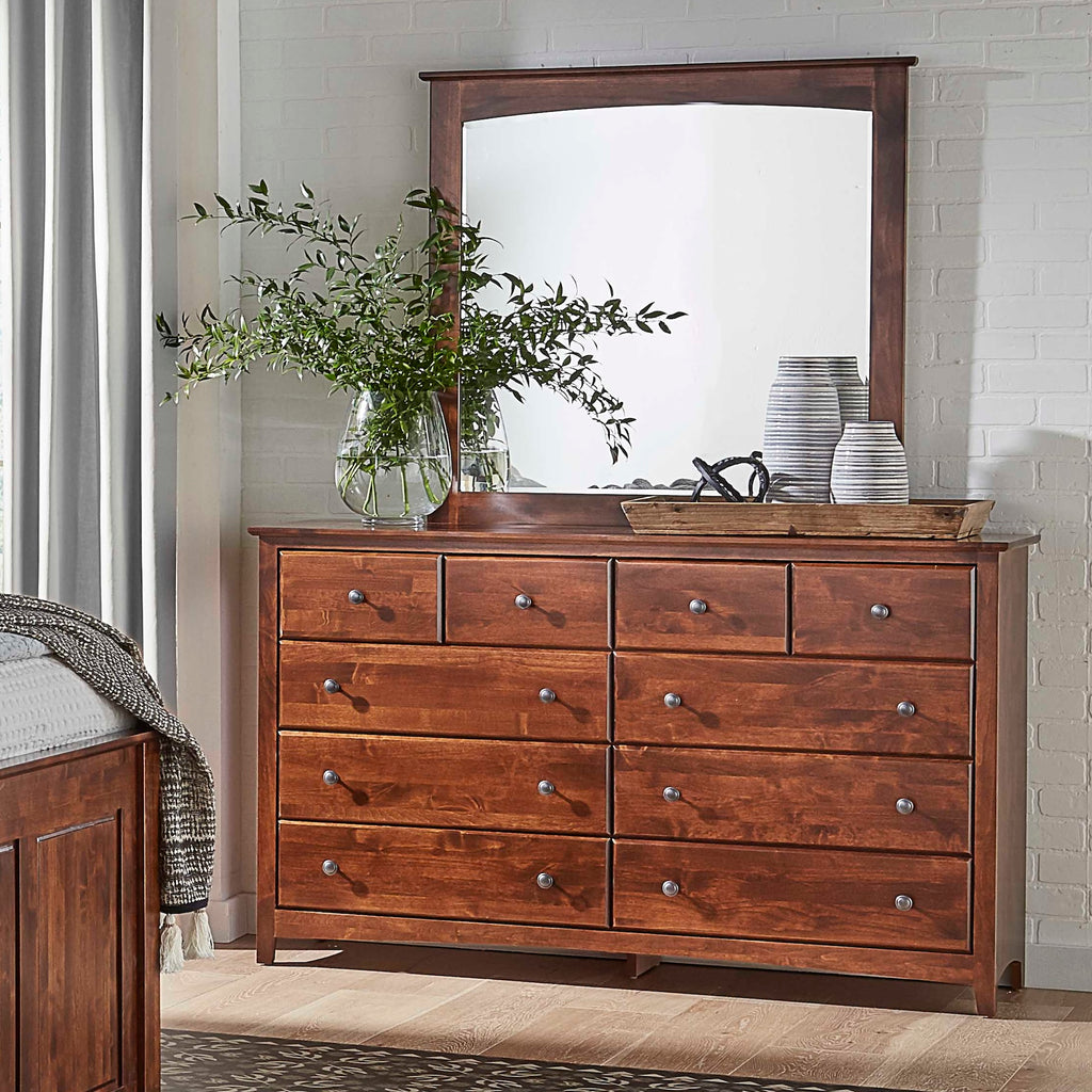 Shaker 10 Drawer Dresser and Mirror by Archbold Shaker 10 Drawer Dresser and Mirror by Archbold
