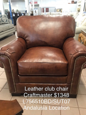 Leather Club Chair by Craftmaster