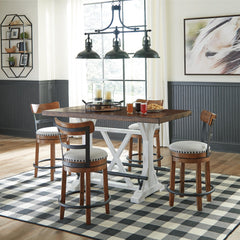 Valebeck Brown Counter Height Upholstered Swivel Bar Stool by Signature Design by Ashley