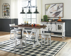 Valebeck White Counter Height Upholstered Swivel Bar Stool by Signature Design by Ashley