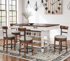 Valebeck Counter Height Dining Table with Wine Rack and Shelves by Signature Design by Ashley
