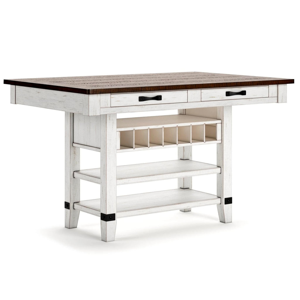 Valebeck Counter Height Dining Table with Wine Rack and Shelves by Signature Design by Ashley