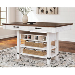 Valebeck Counter Height Dining Table with Wine Rack and Shelves by Signature Design by Ashley