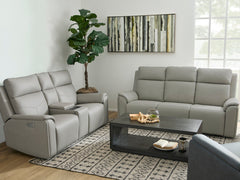 Vernon Power Reclining Sofa with Console, Heat & Massage by Flexsteel