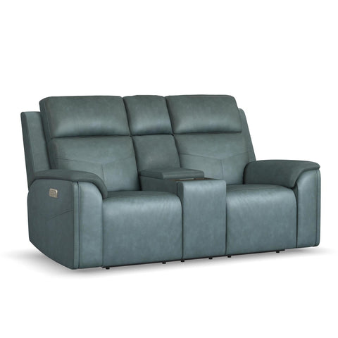 Vernon Power Reclining Loveseat with Console, Heat & Massage by Flexsteel