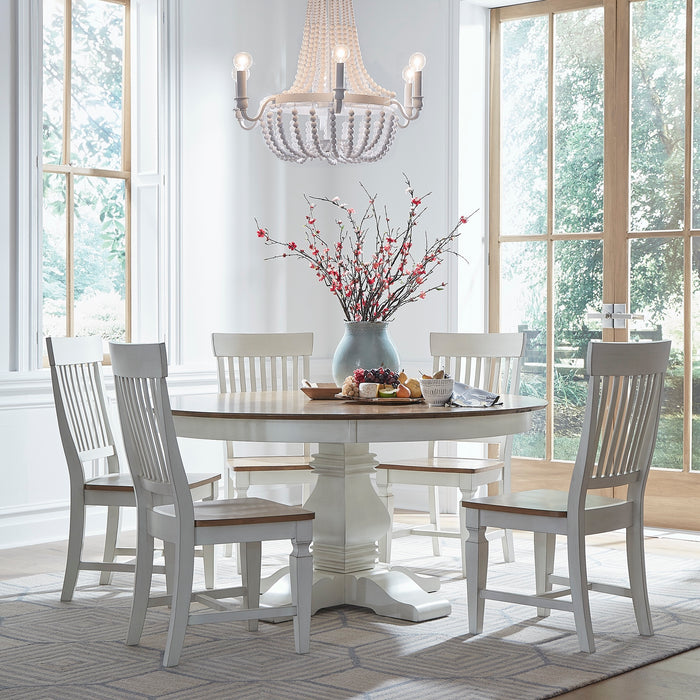 Vista 7-Piece Round Dinette in Hickory & Shell by John Thomas Furniture