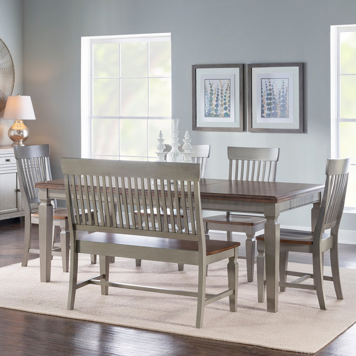 Vista Dining Group 6-Piece Table, Bench, and Chairs in Hickory & Stone by John Thomas Furniture