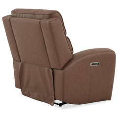 Warren Leather Power Recliner with Power Headrest & Lumbar in Classic Brown by Flexsteel