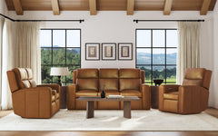 Wyatt Leather Power Sofa with Power Headrests & Lumbar in Canyon by Flexsteel