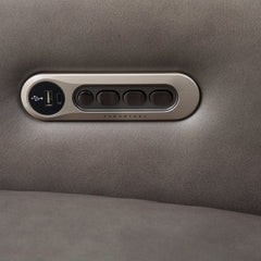Wyatt Leather Power Sofa with Power Headrests & Lumbar in Gunmetal by Flexsteel