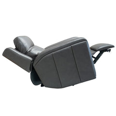 Wyatt Leather Power Recliner with Power Headrest & Lumbar in Gunmetal by Flexsteel