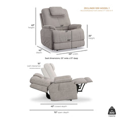 Zecliner Model 1 Power Lift Recliner with Power Headrest and Lumbar by Flexsteel