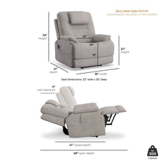 Zecliner Model 2 Petite Power Sleep Recliner with Power Headrest & Lumbar by Flexsteel