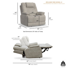 Zecliner Model 2+ Power Lift Sleep Chair with Heat and Massage by Flexsteel