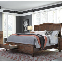 Oxford Whiskey Brown King Storage Bed by Aspenhome