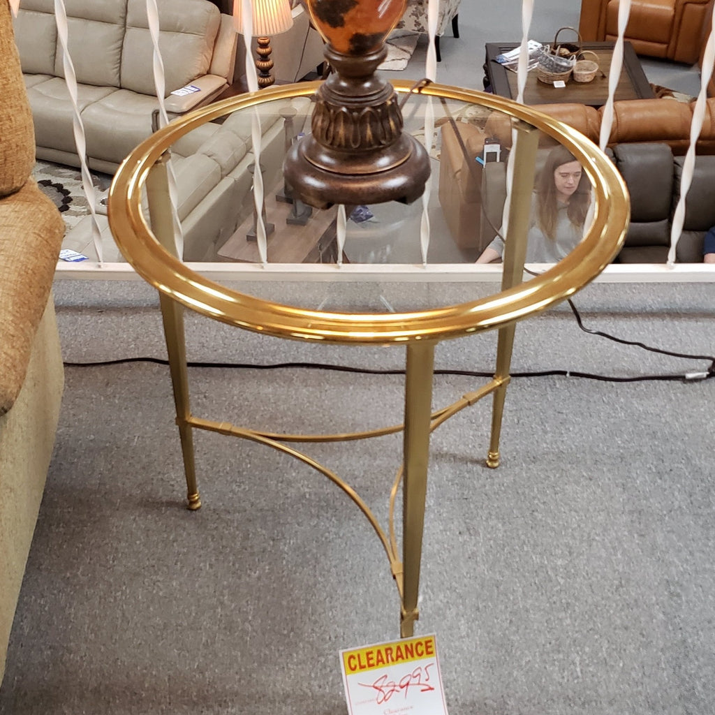Thomasville Brass/Glass End Table