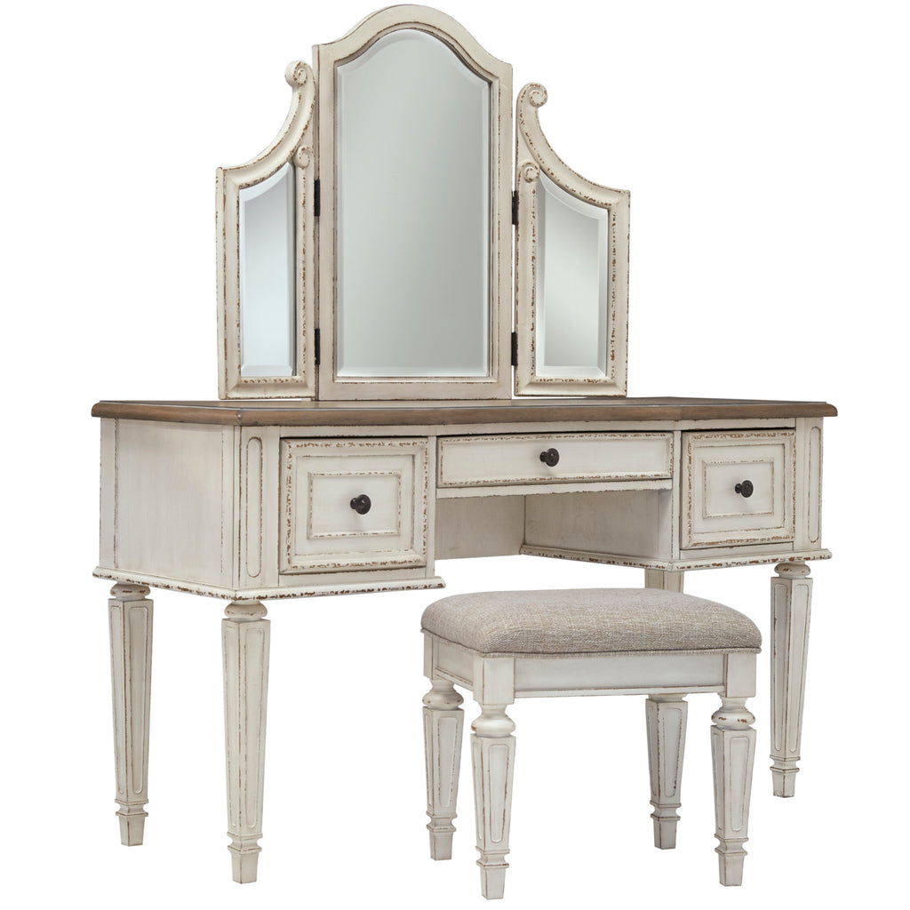 Realyn Youth Vanity and Mirror With Stool